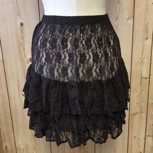 Kings Crown Collection brown tiered lace extender skirt Large layering boho